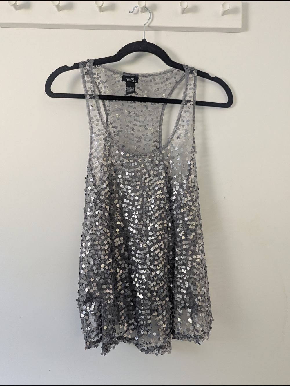 Rue21 Silver Sequin Tank Top